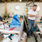 Nic Collins and Sabine Nemet in their pottery 2016